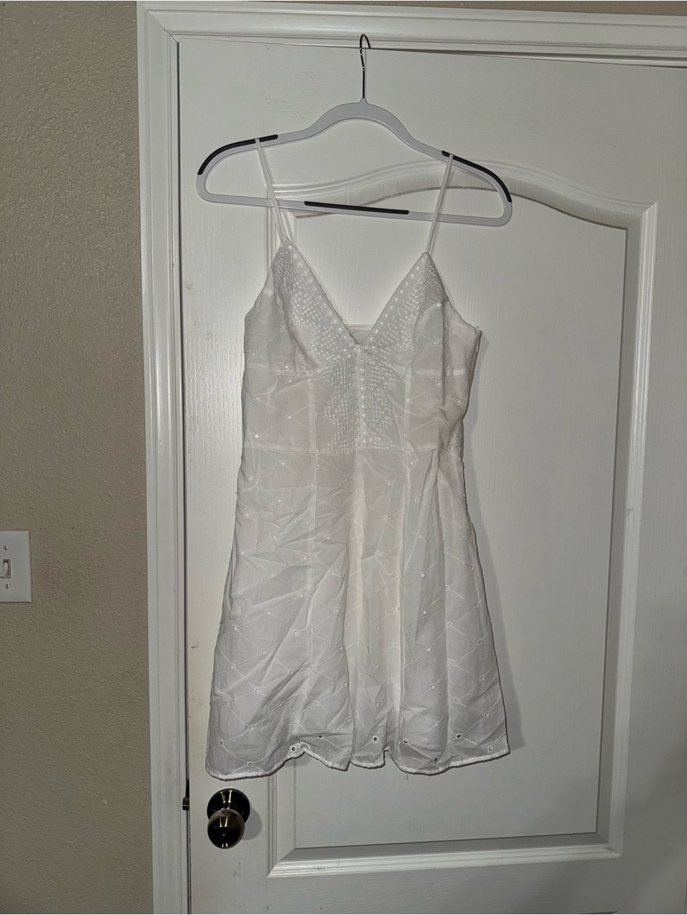 White Spaghetti Strap Mini Dress